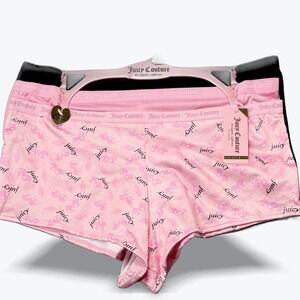 Juicy Couture 3 Pack Boyshorts Underwear Pink Cherry Black  Womens Size 2X
